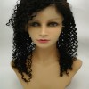 16inch natural color curly Chinese virgin human hair natural lace front  wig