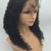 18inch natural color curly Chinese virgin human hair natural lace front  wig