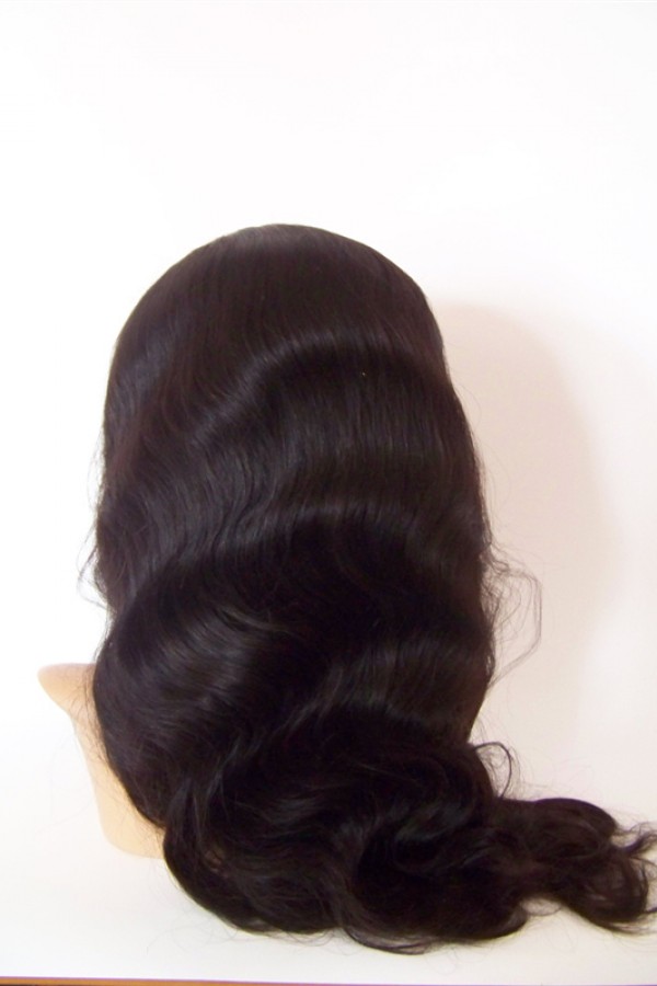 20inch natural color body wave Chinese virgin human hair natural lace front  wig