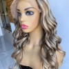 20inch ombre and piano color beautiful wave super high quality Chinese virgin human hair natural lace front celebrity wig