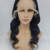 18inch natural color body wave middle part Indian remy human hair natural lace front  wig