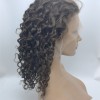 14inch medium brown color deep curly Indian remy human hair lace front wig