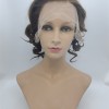 10 inch medium brown curly  Chinese remy human hair PIXIE lace front wig