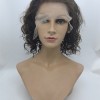 10 inch medium brown curly  Chinese remy human hair BOB lace front wig
