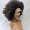 18inch natural color KINKY AFRO remy human hair natural lace front  wig from shinewig