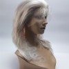 18inch white color body wave remy human hair natural lace front  wig from shinewig