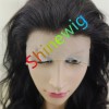 20inch Natural color body WAVY remy human hair natural lace frontal  wig from shinewig