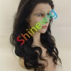 20inch Natural color body WAVY remy human hair natural lace frontal  wig from shinewig