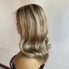 14inch BAYALAGE COLOR  natural hairline with small knots super high quality Chinese virgin human hair lace front celebrity wig