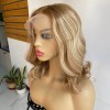 14inch BAYALAGE COLOR  natural hairline with small knots super high quality Chinese virgin human hair lace front celebrity wig