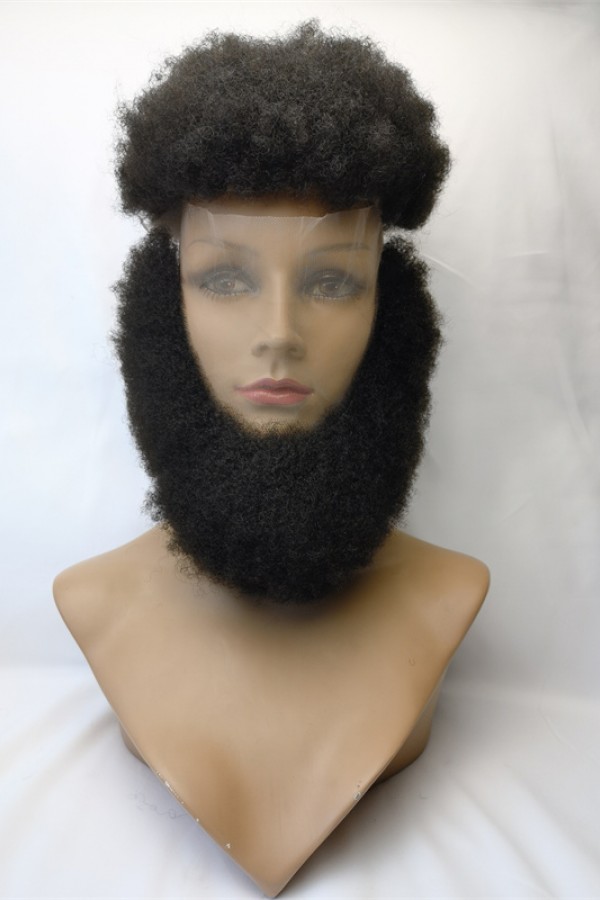 Natural color kinky afro full lace beards from shinewig