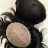 Natural straight silk with PU thin skin base toupee