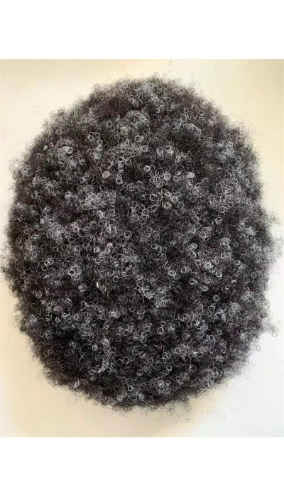 Kinky Afro 1B with white full lace Toupee