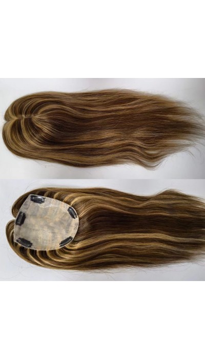 16inch Chinese Virgin human hair natural straight top quality celebrity women topper toupee