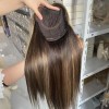 18inch Chinese Virgin human hair natural straight top quality celebrity women topper toupee