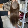 16inch Chinese Virgin human hair silk straight top quality mono topper shinewig