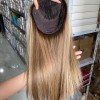 16inch Chinese Virgin human hair natural straight top quality celebrity women topper toupee