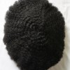 Jet black #1 kinky afro 8mm wavy full poly PU toupee from shinewig