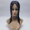 14inch natural color straight  Chinese Remy human hair body wavy silk skin with lace hair topper from shinewig