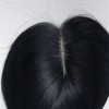 14inch natural color straight  Chinese Remy human hair body wavy silk skin with lace hair topper from shinewig