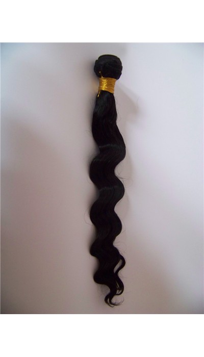 18inch wavy natural color Indian virgin human hair weft