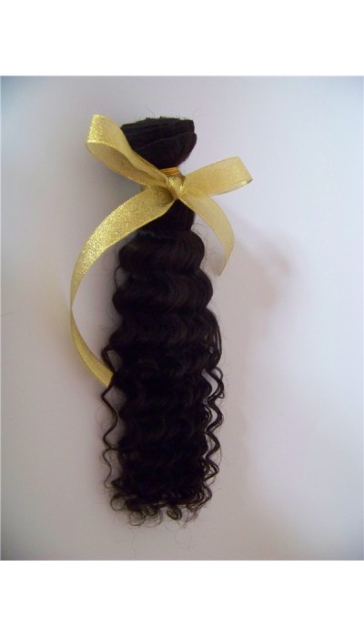 16inch deep wave natural color Indian virgin human hair weft