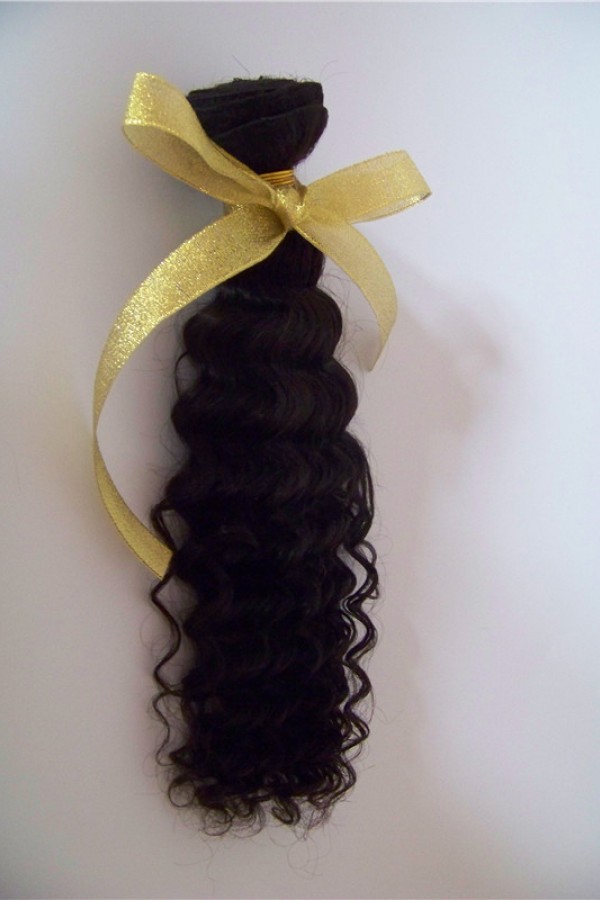 16inch deep wave natural color Indian virgin human hair weft