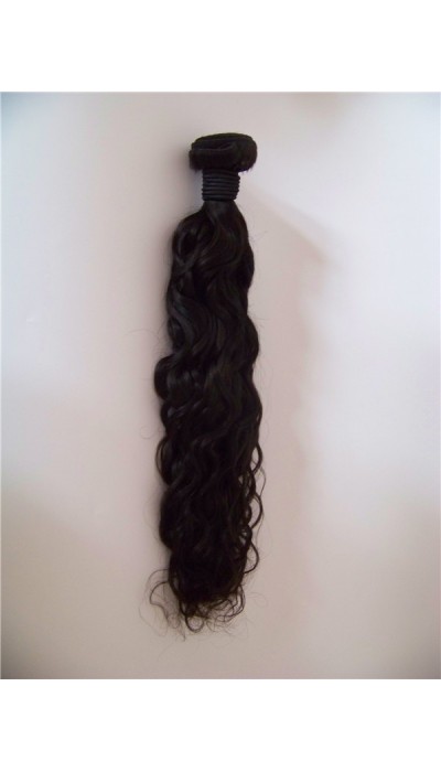 18inch natural wavy natural color Indian virgin human hair weft