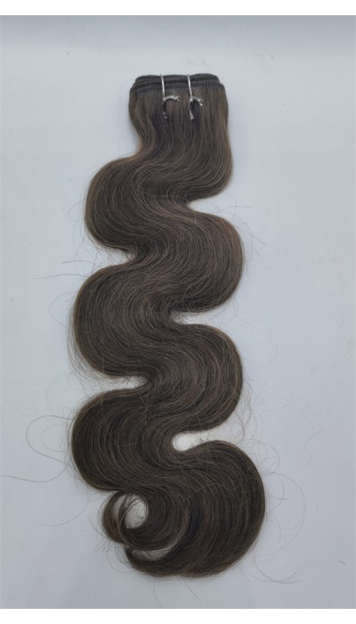 16inch body wave medium brown DOUBLE DRAWN Chinese REMY human hair weft BUNDLE shinewig