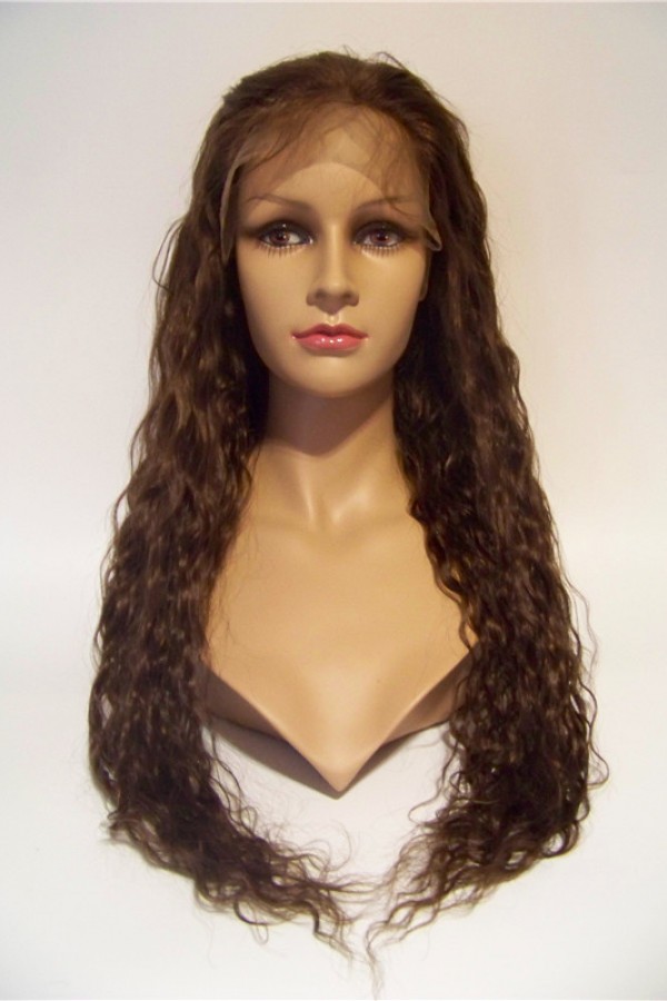 22inch natural beautiful wavy Indian remy hair full lace wig