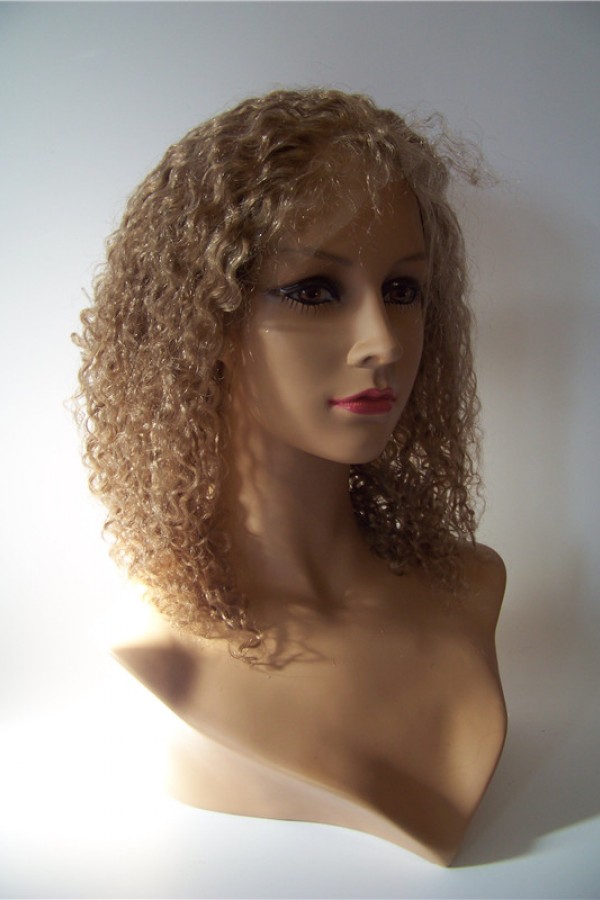 18inch curly Indian vigin hair natural full lace wig