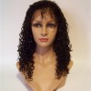 18inch natural color curly Indian vigin hair full lace wig