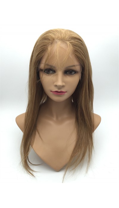 16inch  silk straight Chinese vigin hair natural full lace wig