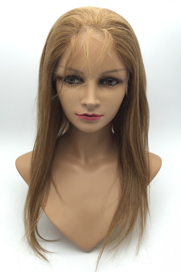 16inch  silk straight Chinese vigin hair natural full lace wig