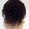 10 inch natural color 1B curly Indian vigin remy human hair full lace wig