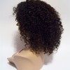 10 inch natural color 1B curly Indian vigin remy human hair full lace wig