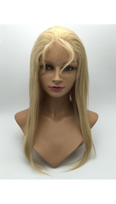 16inch blonde silky straight Chinese vigin hair natural full lace wig