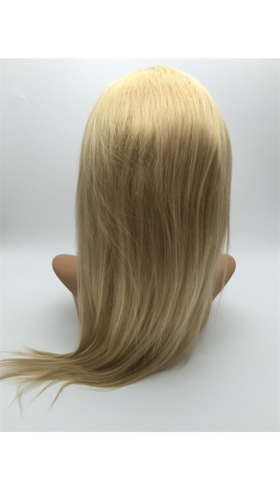 16inch blonde silky straight Chinese vigin hair natural full lace wig