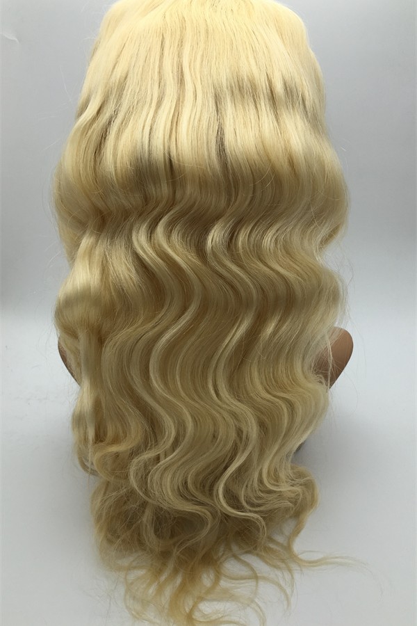 16inch  Body Wave  613 Color Blonde Chinese vigin human hair natural full lace wig