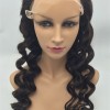 20inch DARK BROWN natural hairline beautiful spiral wave Chinese remy human hair full lace wig shinewig