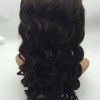 20inch DARK BROWN natural hairline beautiful spiral wave Chinese remy human hair full lace wig shinewig