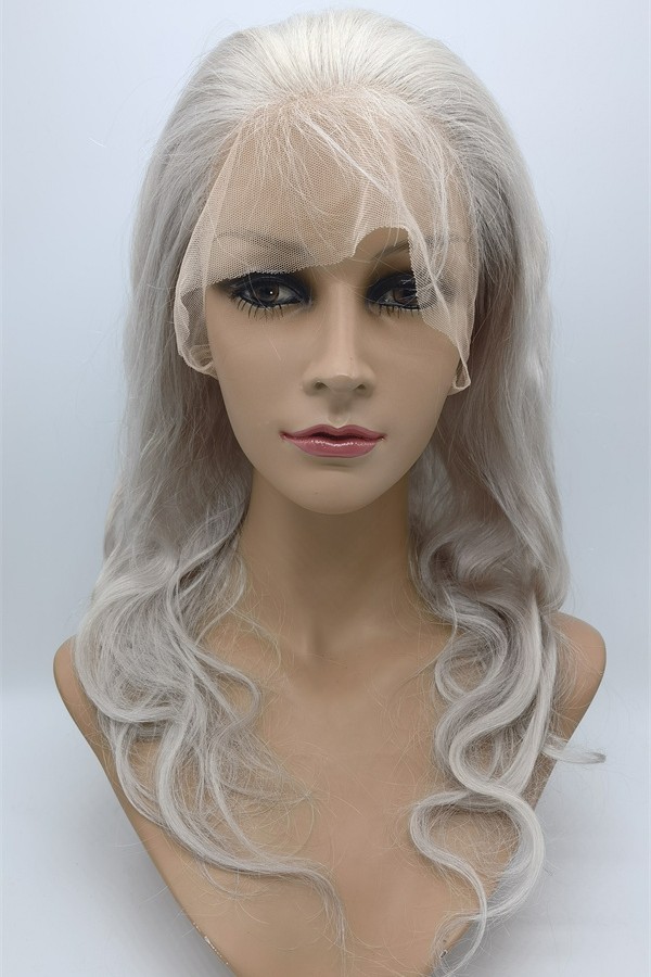 14inch white body wave Chinese remy human hair natural full lace wig