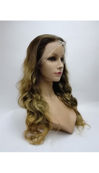 22inch piano balayage OMBRE color body wave Chinese remy hair full lace wig shinewig