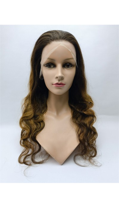 22inch piano balayage OMBRE color body wave Chinese remy hair full lace wig shinewig