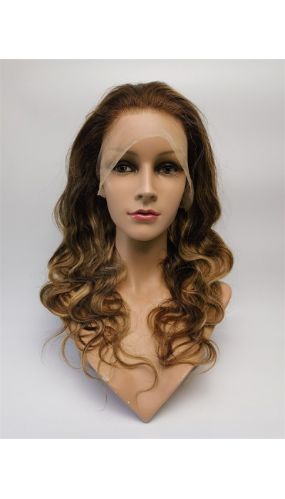 18inch OMBRE PAINO balayage color body wave Remy human hair full lace wig from shinewig