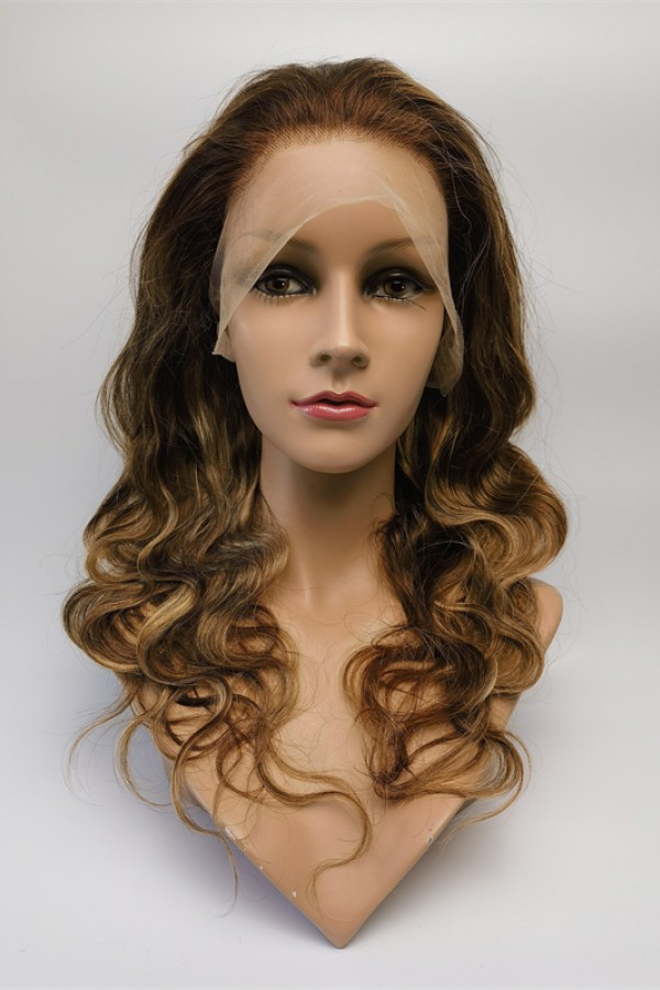 18inch OMBRE PAINO balayage color body wave Remy human hair full lace wig from shinewig