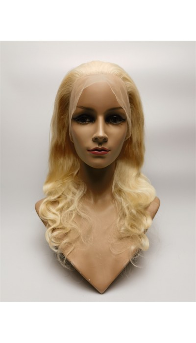 18inch blonde color 613 body wave remy human hair natural full lace wig from shinewig