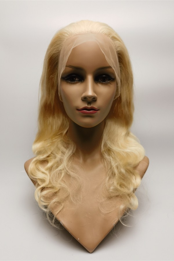 18inch blonde color 613 body wave remy human hair natural full lace wig from shinewig