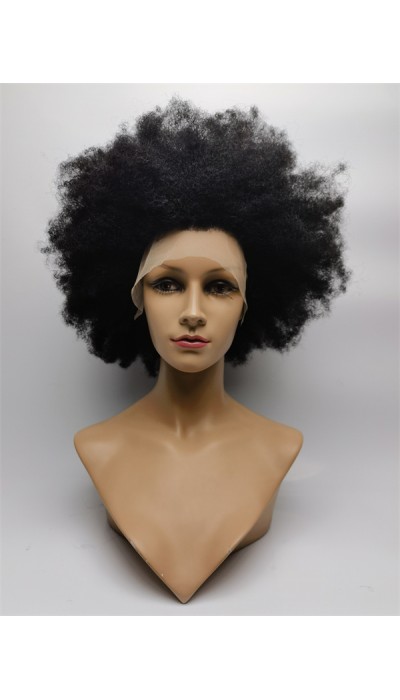 14inch natural color kinky afro lace front wig from shinewig