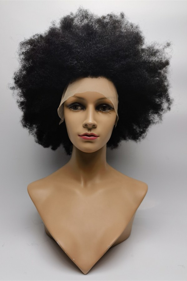 14inch natural color kinky afro lace front wig from shinewig